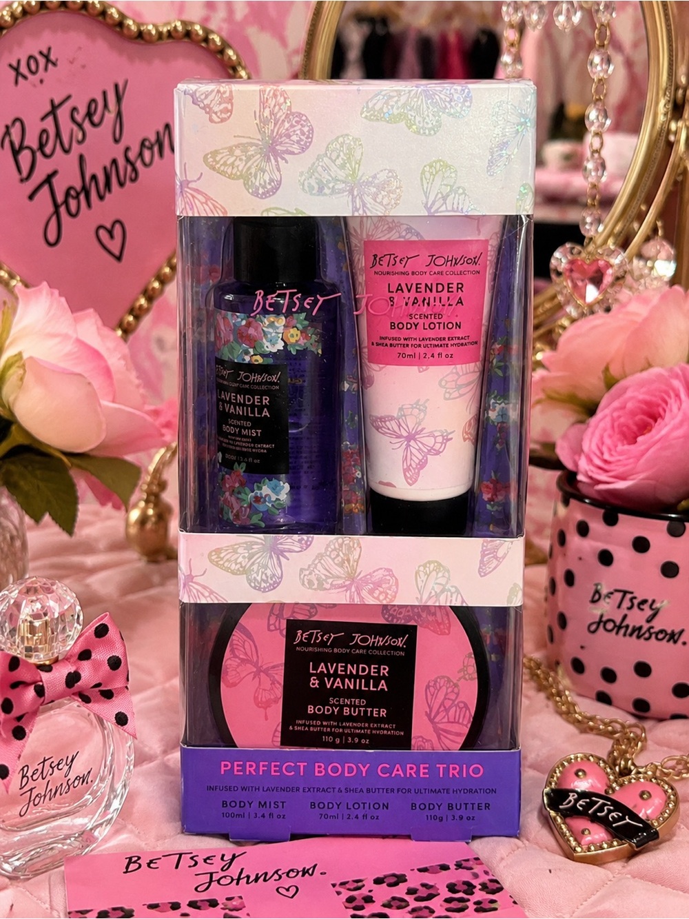✨ NIB Betsey Johnson Lavender & Vanilla Perfect Body Care Trio ✨